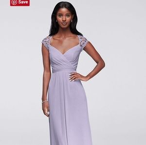 David's Bridal, bridesmaid dress, full length